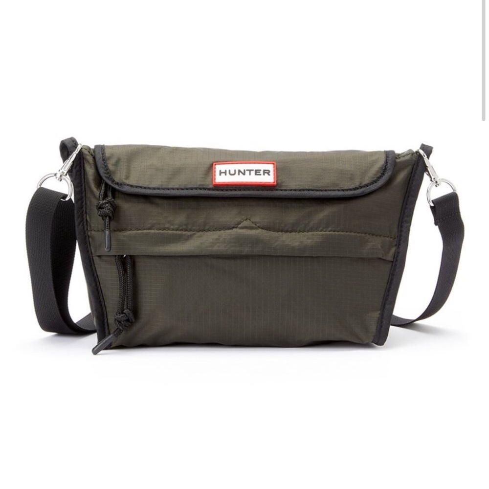 HUNTER Dark Olive Packable Water Resistant Nylon Crossbody Bag